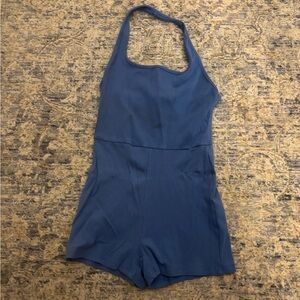 Blue Halter Neck Romper